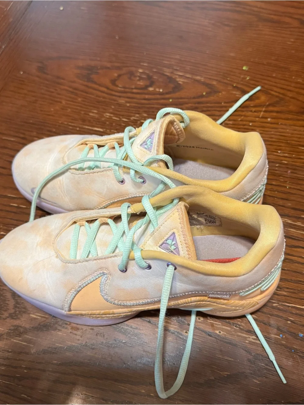 Nike LeBron Monopoly Low-Top Sneakers in Peach, Purple, White & Mint Green